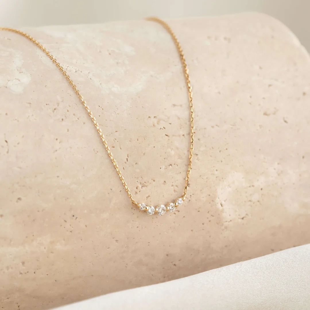 Curved Bar Pendant Necklace