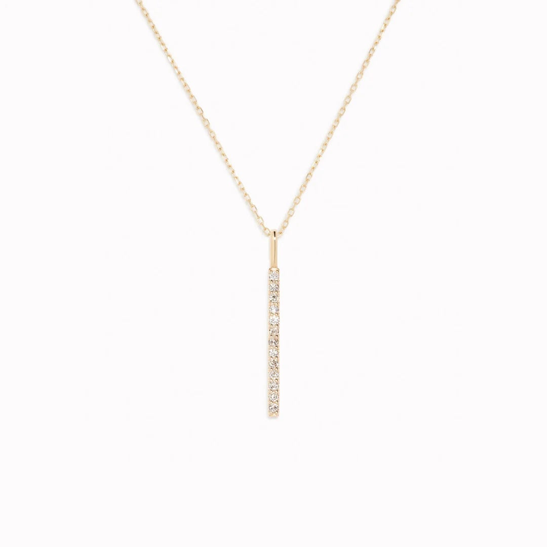 Bar Line Drop Pendant Necklace